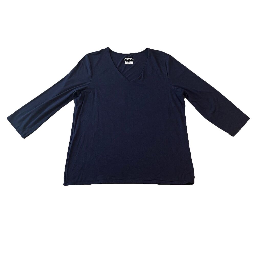 Chicos Women’s Ultimate Tee Sz‎ 2 Large Navy Blue